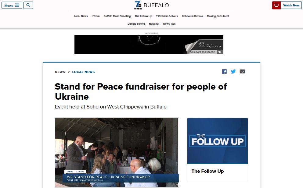 WKBW Covers We Stand FOR Peace Fundraiser